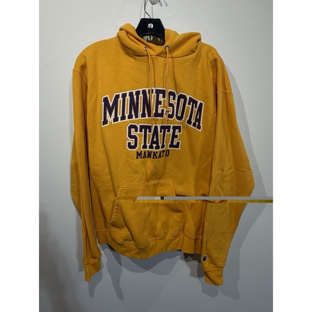 Champion Minnesota State Mankato Mavericks Yellow Graphic Sweatshirt Hoodie Sz M